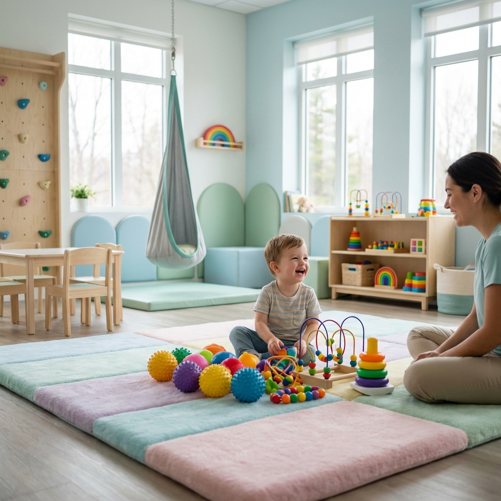 Child playing in OT clinic